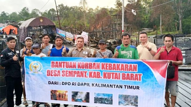 Bantuan untuk Korban Kebakaran Kampung Sempatn Terus Mengalir dari Senator Kaltim