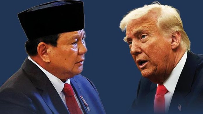 Infografis poin-poin kerja sama ekonomi strategis antara Indonesia dan Amerika Serikat pasca pertemuan Prabowo-Trump.
