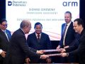 Presiden Prabowo Subianto menyaksikan penandatanganan perjanjian kerangka kerja antara BPI Danantara dan Arm Limited di London, Inggris.