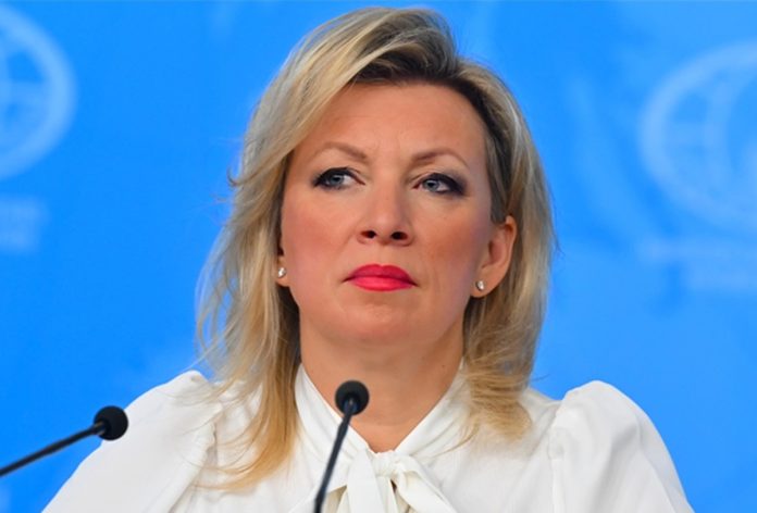  Juru Bicara Kementerian Luar Negeri Rusia Maria Zakharova saat memberikan pernyataan resmi mengenai situasi geopolitik di Asia Barat. (ANADOLU AGENCY)