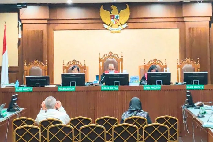 Suasana sidang pembacaan vonis kasus korupsi pengadaan LNG Pertamina di Pengadilan Tipikor Jakarta Pusat.